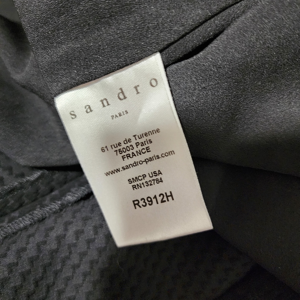Sandro Paris Reda Black Sleeveless Lace Inset Dress Size 4 - Picture 9 of 10